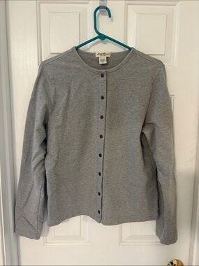 Eddie Bauer Heather Gray Long Sleeve Knit Top